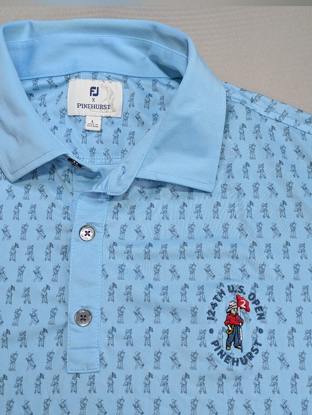 FootJoy x Pinehurst 124th US Open Members Logo AOP L Polo Performance Stretch
